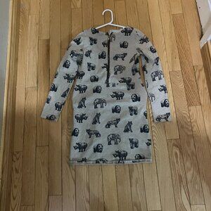 Kids beige animal print tunic